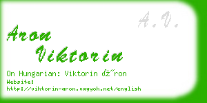 aron viktorin business card